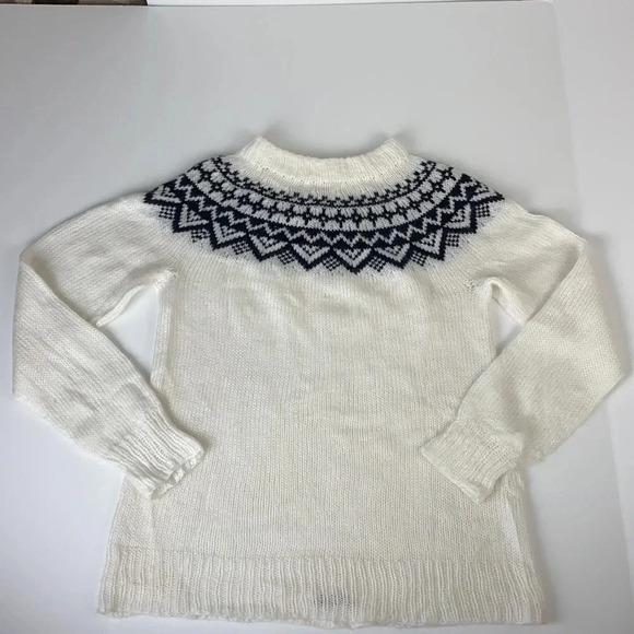 2/$25 Vintage fair isle chunky knitted knit crew neck wool  sweater size medium - Picture 5 of 13